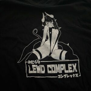 Lewd Complex Graphic Tee - Black with White Print